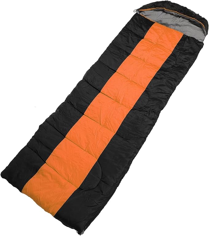 USB Powered Heated Sleeping Bag for Camping 3 Temperature Settings -20°C Winter with Type C Port Overheat Protection Compact Foldable (Orange)