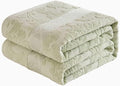 100% Cotton Throw Blanket for Couch Bed Sofa - Breathable Lightweight Machine Washable Summer Blanket for Adults Soft Fall Throw Blanket for Office and Home Decoration Sage Green 70x86 Inches