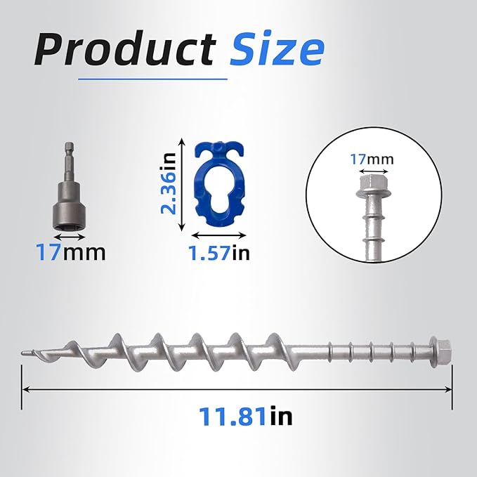 Homeon Wheels 12 Pcs Camping Ground Anchors Aluminum Screw Heavy Duty Metal Non-Rust Cast Tent Anchors for Securing Animals Tent Canopies Sheds Swing Sets Car Ports Trampoline