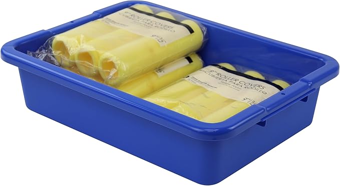 QUANTUM STORAGE SYSTEMS FSB-20155RBL Ribbed Bottom Bussing Tubs Heavy Duty Part Organizer Blue Bins 20 L x 15 W x 5 H 12 Pack