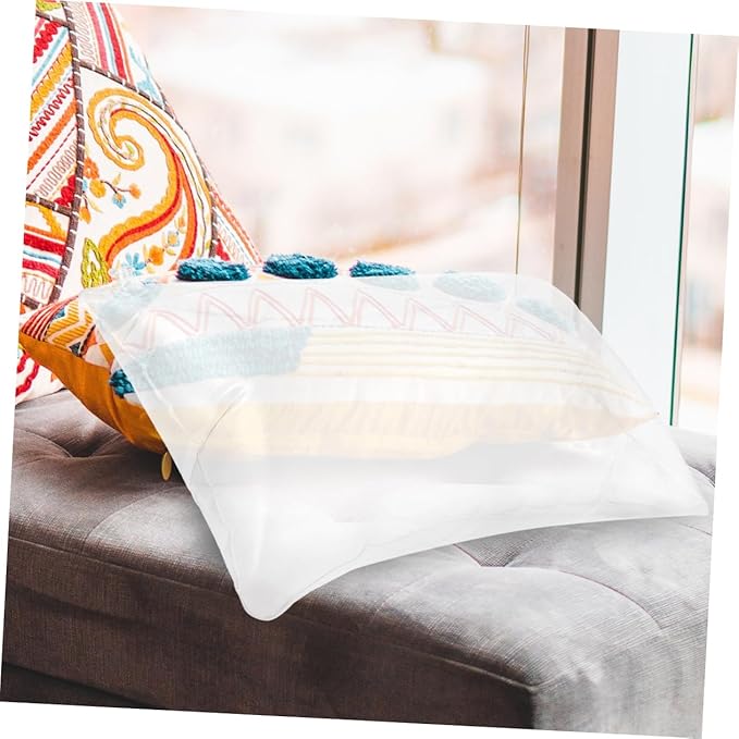Kisangel Inflatable Camping Pillow Insert Transparent Travel Cushion for Outdoor Use Portable and Space-Saving Design Durable Support for Home Office and Car