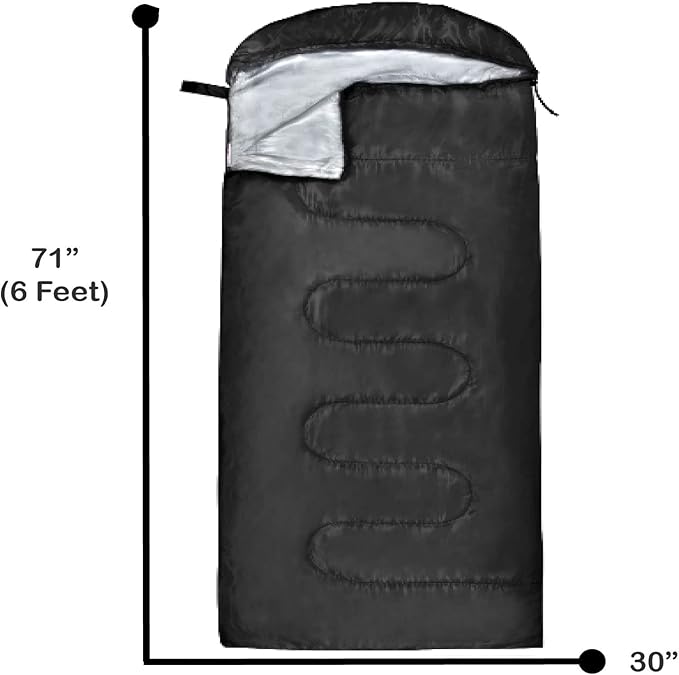 Standard Sleeping Bags with Hoods for Adults 4 Seasons Warm or Cold Lightweight Indoor Outdoor Sleeping Bags for Backpacking Camping
