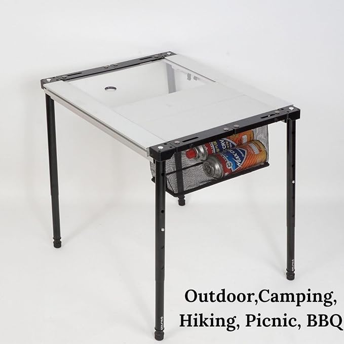 IGT Camping Table Panels 0.5 Unit 2 Pack Detachable Brushed Anodized Aluminum Alloy Tabletop with Carrying Bag Compatible with Most IGT Frames for Car Camping RV Picnic Tailgating (Silver)
