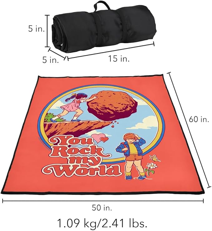 LOGOVISION Steven Rhodes You Rock My World Outdoor Blanket for Picnic Beach Camping Park Tailgate 50x60