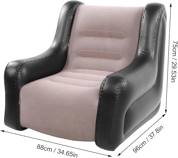 Air Mattress Inflatable Sofa Chair with Armrest for Adults Flodable Blow Up Couch Lounger Portable Air Sofa for Indoor Living Tent Camping Outdoor 37.8x34.65x29.53in