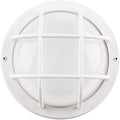 YoonLIT 8.0 Inch Outdoor Round LED Bulkhead Light Fixture Wall or Ceiling Flush Mount Waterproof for Porch Basement Hallway Balcony 11.5W 900 Lumens 3000K White Finish 1-Pack