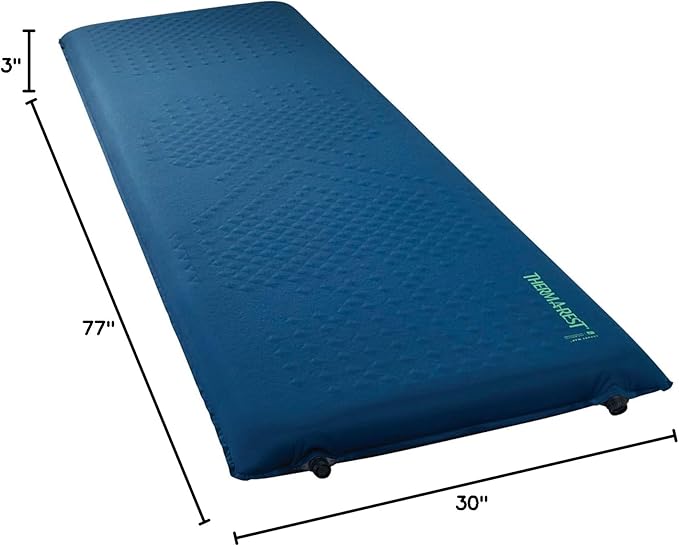 Therm-a-Rest LuxuryMap Self-Inflating Foam Camping Sleeping Pad X-Large - 30-77 Inches Poseidon Blue