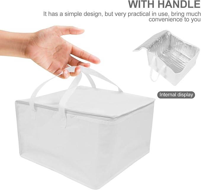 Hemoton Food Bag 16.14X16.14X8.66In Insulated Heat Preservation Tote for Takeout Pizza Outdoor Party Portable Food Storage Bag