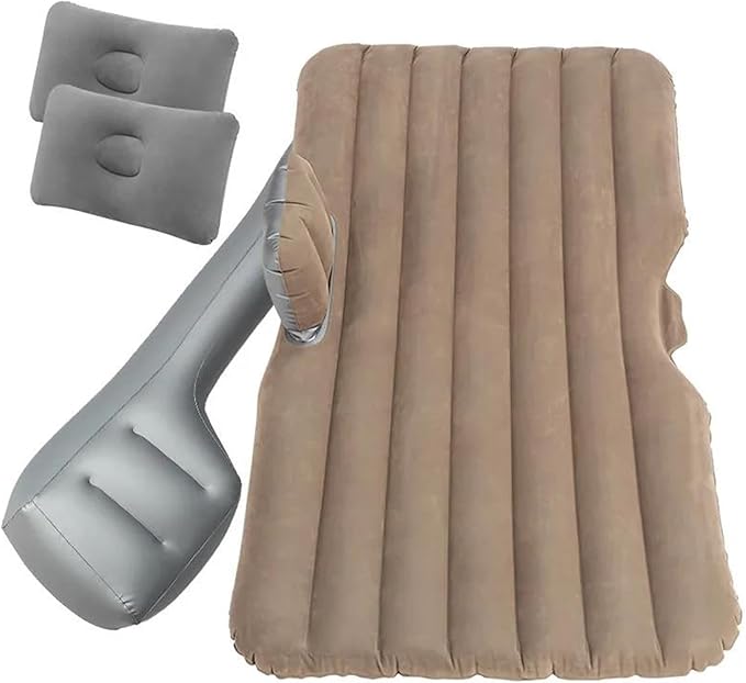 Inflatable Car Mattress SUV Back Seat Inflatable Bed Outdoor Camping Inflatable Mat Thick Flocked PVC Material 72 Hours Leak-Proof Test (Five)