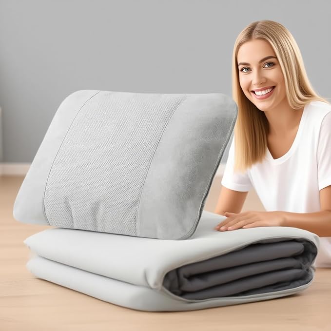3-in-1 Pillow Blanket Convertible - 2-in-1 Pillow &amp Plush Fleece Blanket for Adults All Seasons Travel Accessory | Nap Office Camping Sofa &amp Airplane Essentials (Green)