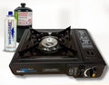 Dual Fuel Propane or Butane Portable Stove | 12000 BTUs | Camping Stove | Outdoor Cooking and Emergency Kit | Propane Hose and Carrying Case Included