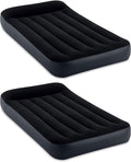 Intex Dura Beam Pillow Rest Classic Inflatable Blow Up Mattress Air Bed with Internal Built in Pump Twin (2 Pack)