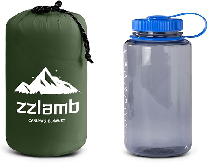 zzlamb Camping Blanket Compact Lightweight Soft Puffy Blanket Water-Repellent Packable Warm Quilt Down Alternative Picnic Hiking Backpacking Beach Travel RV Airplane Couch Car
