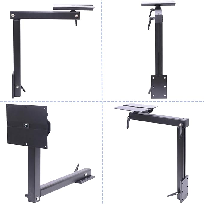 Upgrade Removable RV Table Leg Swivels 360 Degrees Premium Aluminum Alloy Rv Table Leg Bracket Adjustable RV Accessories for RV Pontoon Truck Camper Travel Trailer (Upgrade Black)