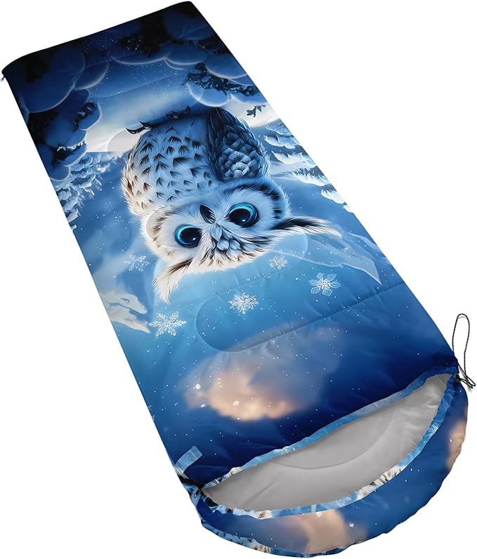 AILONEN Cartoon Camping Sleeping Bag for Boys Girls AdultsLightweight &amp Waterproof3 Season Warm &amp Cold WeatherPortablePrinted Sleeping BagTravelingCampingHiking