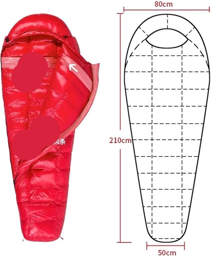 Sleeping Bag White Goose Down Sleeping Bag Camping Filled Men Warm for Travel Hiking for Adult(Dark Blue 1000g)