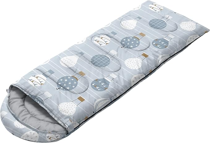 Kids Sleeping Bag for Boys GirlsHot Air Balloon-Lightweight Warm Portable Outdoor Indoor-Waterproof Cold Weather Resistant Sleeping Bag for Camping Hiking(Hot Air Balloon)