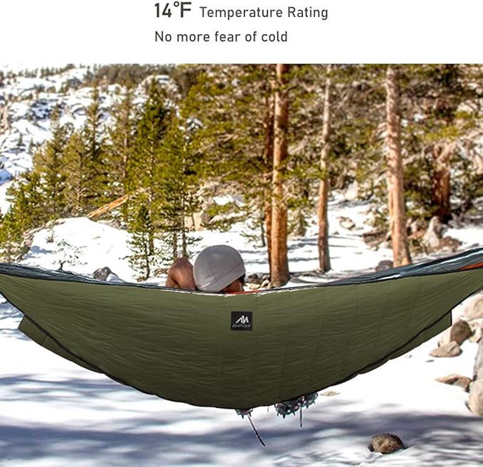 Double Hammock Underquilt HIKERBRO 4 Season Heavy Duty Under Quilt with Tree Straps Large Hammock Protector for Winter Camping Backpacking Hiking