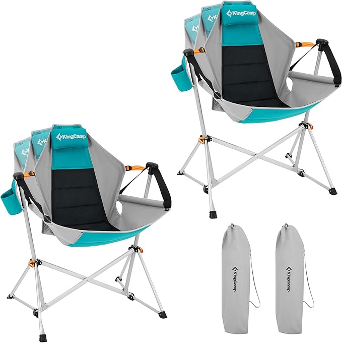 KingCamp Hammock Camping Chair Swinging Portable Folding Camp Chairs for Adults Max 400lbs Heavy Duty Foldable Oversized Rocker with Aluminum Alloy Frame Cup Holder for Outdoor Beach Patio Sport