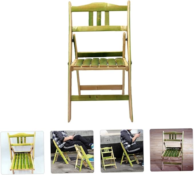 Hemoton Bamboo Folding Chair Easy to Install Camping Stool Student Back-Rest Portable for Home and Business