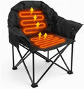 Heated Camping Chair3-Zone Heating for Back &amp Seat Portable Folding Outdoor Chair w/Side Pockets USB Powered (Power Bank NOT Included) 500 LBS Capacity