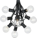 G40 25ft Outdoor Patio Cafe String Lights 25 Clear Globe Bulbs Indoor/Outdoor Black Wire