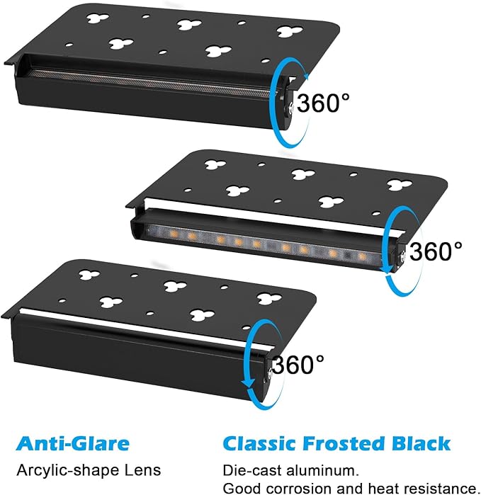 7inch Retaining Wall Lights 3W LED Hardscape Paver Lighting5000K Daylight White Waterproof Outdoor Step Lights12V AC/DC Low Voltage Landscape Lighting-12Packs