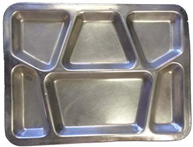 Previously Issued U.S. G.I. Stainless Steel Military Mess Tray with 6 Compartments