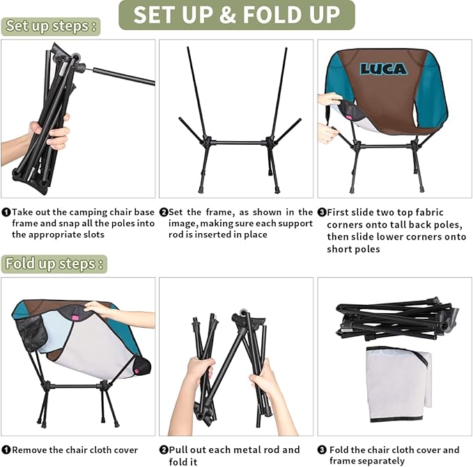 Custom Camping Chair with Name Personalized Backpacking Chair Lightweight Foldable Chairs for Outdoor Camp Hiking Sport Picnic Beach