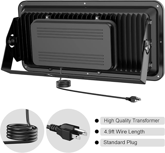 600W Outdoor LED Flood Light 60000LM Super Bright 110-285V IP66 Waterproof 6000K Daylight White Security LightsLighting for Playground Yard Stadium Lawn Ball Park