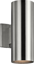 Kichler Cylinders 12 2-Light Cylinder Outdoor Wall Sconce in Brushed Aluminum (12 H x 4.75 W) 9244BA