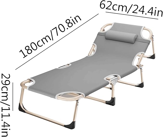 Portable Oxford Fabric Foldable Camping Bed with Thickened Steel Pipe Height Adjustable Travel Camp Cots Breathable Folding Bed Comfortable