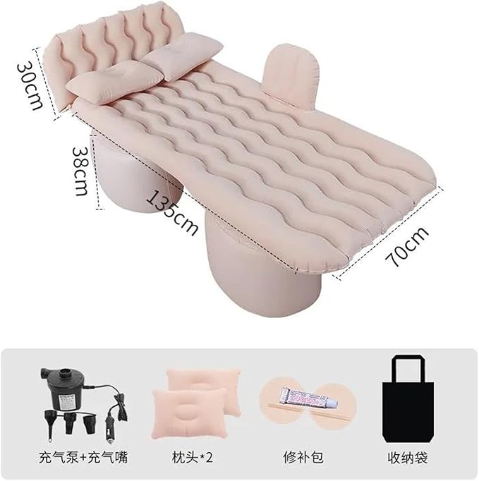 Camping Inflatable Mattress Car Back Seat Inflatable Bed Multifunctional Outdoor Air Cushion Flocked PVC Material Mattress 175x70cm Portable Folding Bed
