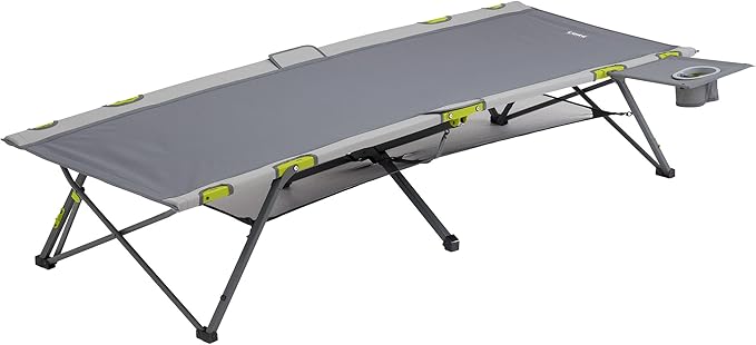 CORE Folding Camping Cot | Extra Wide Heavy Duty Camp Cot with Removable Side Table &amp Mesh Gear Loft | Folding &amp Portable Camp Bed with Carry Bag | Supports 300 lbs