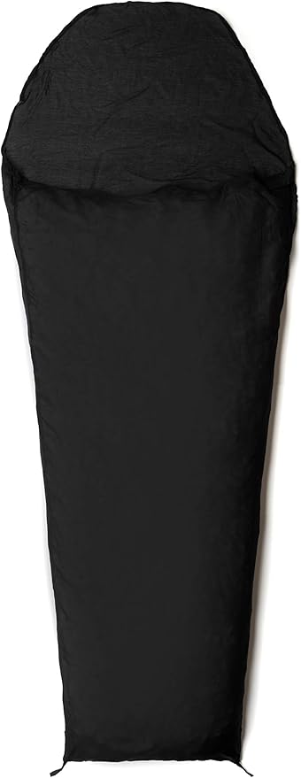 Snugpak Silk Sleeping Bag Liner with Stuff Sack Heat Management for Hot or Cold Climates Black