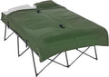 Outsunny 2-Person Folding Camping Cot Portable Outdoor Bed Set with Sleeping Bag Inflatable Air Mattress Comfort Pillows and Carry Bag Soft and Comfortable for Outdoor Travel Camp Beach Vacation