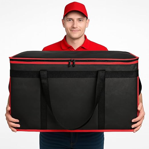 Bodaon 10-Pack Insulated Food Delivery Bag XXXL Catering/Pizza Cooler Bags Rideshare Delivery Bag Thermal Cold/Hot Styrofoam Carrier for Car/Travel/Shopping/Doordash Warmer/Frozen