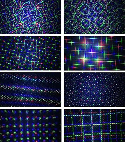 LedMall Motion 8 Patterns in 1 Red Green and Blue Outdoor Christmas Laser Lights Projector with remote control and Security Lock