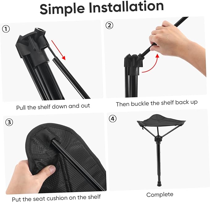 Portable Folding Chair Camping Essentials Comfy Stool for Patio Step Stool Lightweight Stick Seat