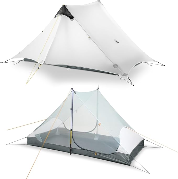 LANSHAN Ultralight Tent 3-Season Backpacking Tent for 1-Person or 2-Person Camping Trekking Kayaking Climbing Hiking