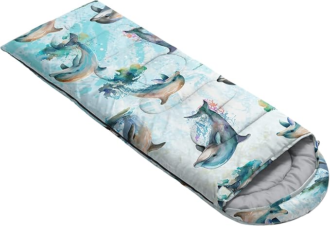 QOOMO Axolotl Cute Camping Sleeping Bags3 Season Warm &amp Cool WeatherLightweightWaterproof Sleeping Bags for Adults &amp KidsTravelingand Outdoors