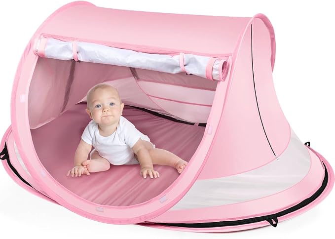 Baby Beach TentLarge Pop Up Beach Tent Sun Shade for BeachPortable Baby Travel Tent with Mosquito NetIndoor Baby Play TentUPF 50+ UV Protection Sun Shelters for Infants