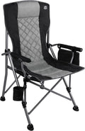 Folding Padded Camping Chair with Hard ArmrestCup HolderHeavy Duty for AdultsPaded BackrestPortable Lawn Lightweight Outdoor Camp ChairSupport up to 400lbs