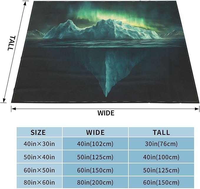 Iceberg Under The Iceberg Soft Fleece Blanket 60 * 50 inch Soft Sofa Blanket Suitable for Sofa Camping Travel Night Cover Blanket