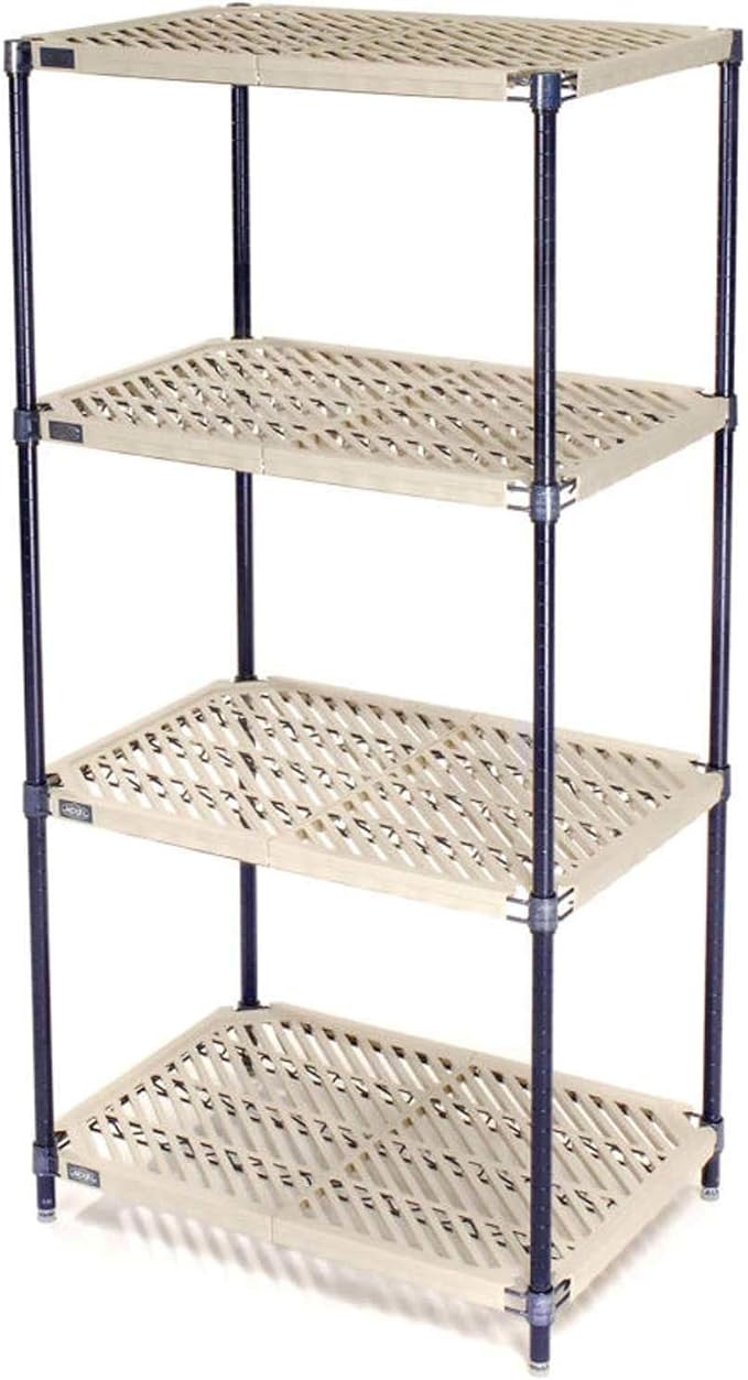 Nexel 5 Tier Vented Plastic Shelving 30 W x 21 D x 74 H Nexelon Finish