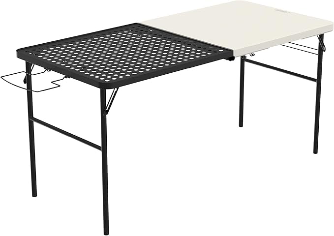 LIFETIME Folding Tailgate Table with Grill Rack Portable Outdoor Camping Station 5-Foot