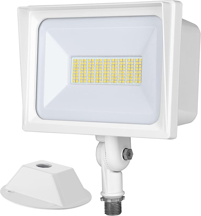 DEWENWILS 65W LED Flood Light Outdoor 6670 LM Super Bright(500W Equivalent) IP65 Waterproof Knuckle Mount LED Security Light 5000K Daylight Flood Light for Garden Yard Garage UL Listed White