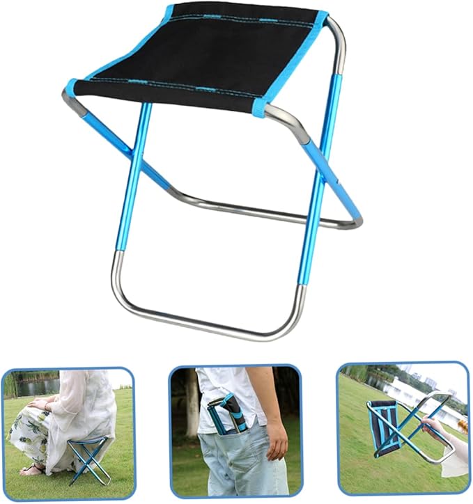 Kisangel Comfortable Portable Folding Stool Multi-Functional Outdoor Accessory for Camping Fishing Beach Use Compact Design Easy to Carry Space-Saving Stool