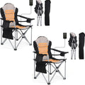 Heated Outdoor Chairs Heated Camp Chair Camping Chairs Heated Folding Chair with Removable Cushion Battery Pack Fully Padded for Outdoor Comfort with Cup Holder (2-Pack)