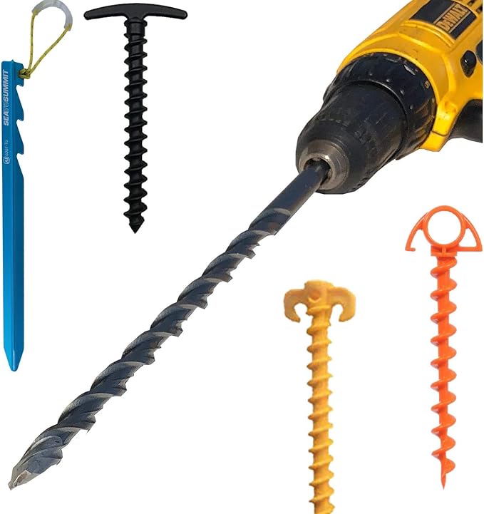 Keyfit Tools AnchorBit Pilot Hole Driver for Screw in Tent Stakes &amp Ground Anchors Rebar Steel J Hook Designed for Tough Soils Hardpan Rocky Ground Even Frozen Ground &amp Solid Ice is No Problem